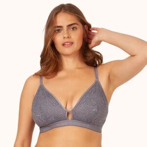 NWT All.You. LIVELY Womens Palm Lace Busty Bralette Grey Size 1